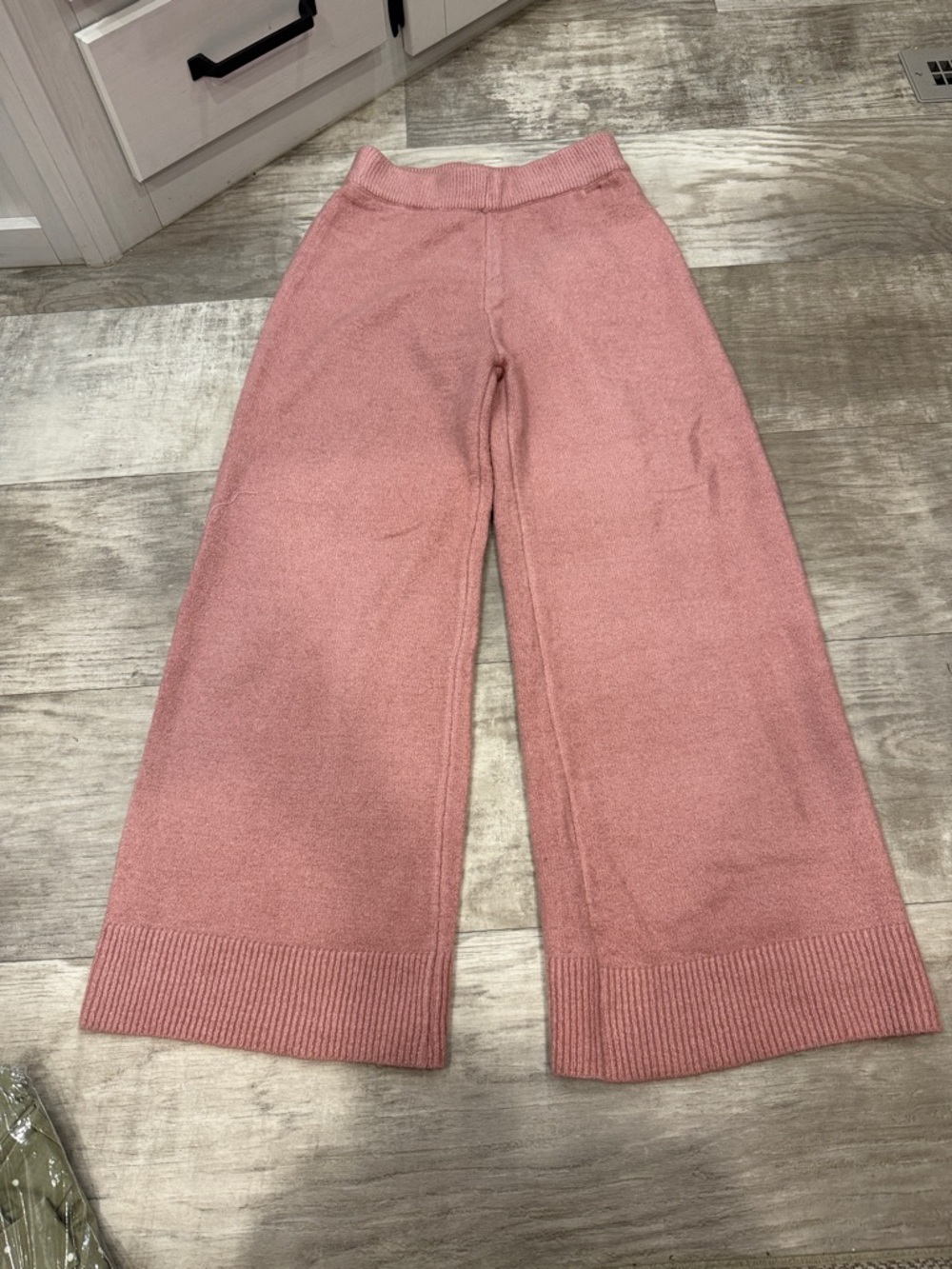 Moon River Rose Pink Wide-Leg Knit Pants